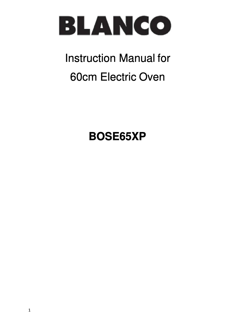 Página 1 del manual Manual de usuario BLANCO BOSE65XP