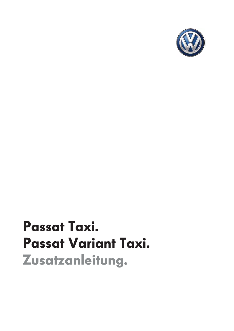 Página 1 del manual Manual de usuario Volkswagen Passat Taxi (2012)