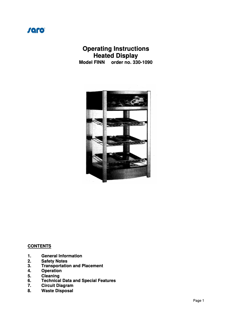 Imagen de la primera página del manual del dispositivo FINN 330-1090