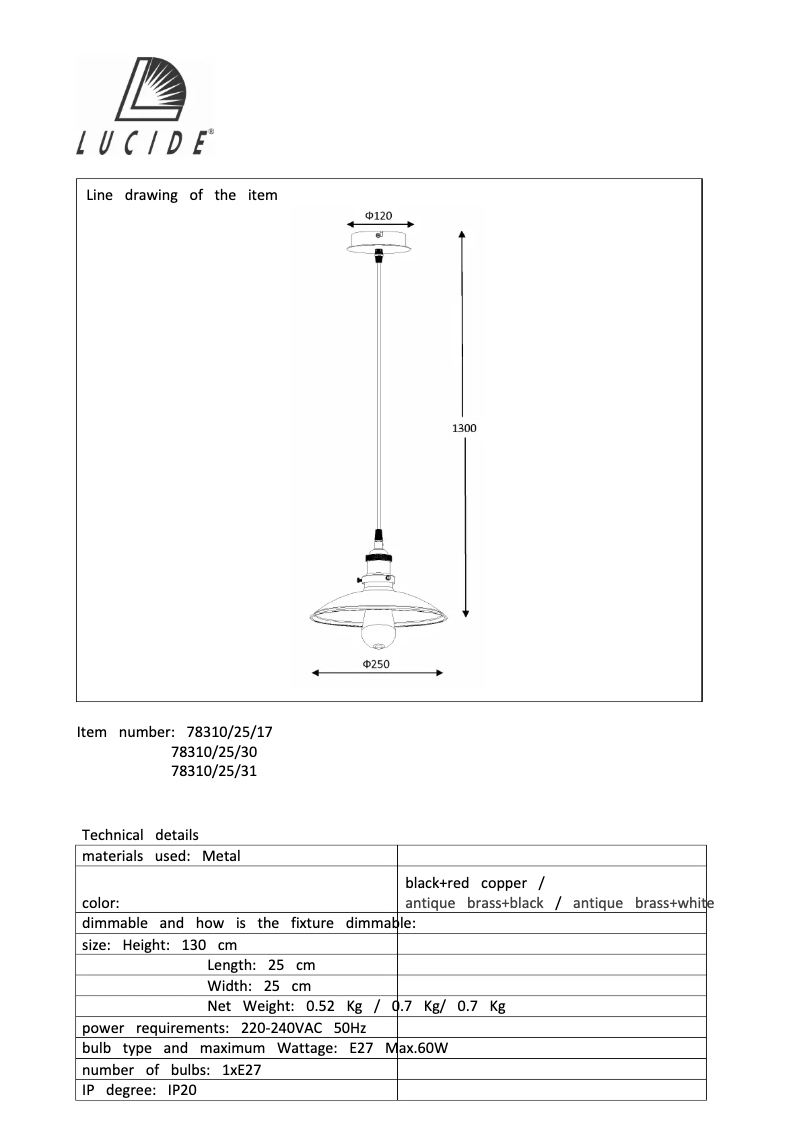 Imagen de la primera página del manual del dispositivo Bistro 78310/25/31