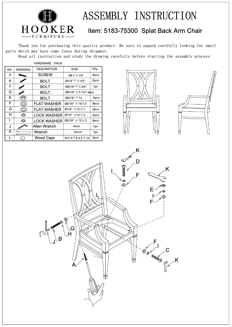 Página 1 del manual Manual de usuario Hooker 5183-75300