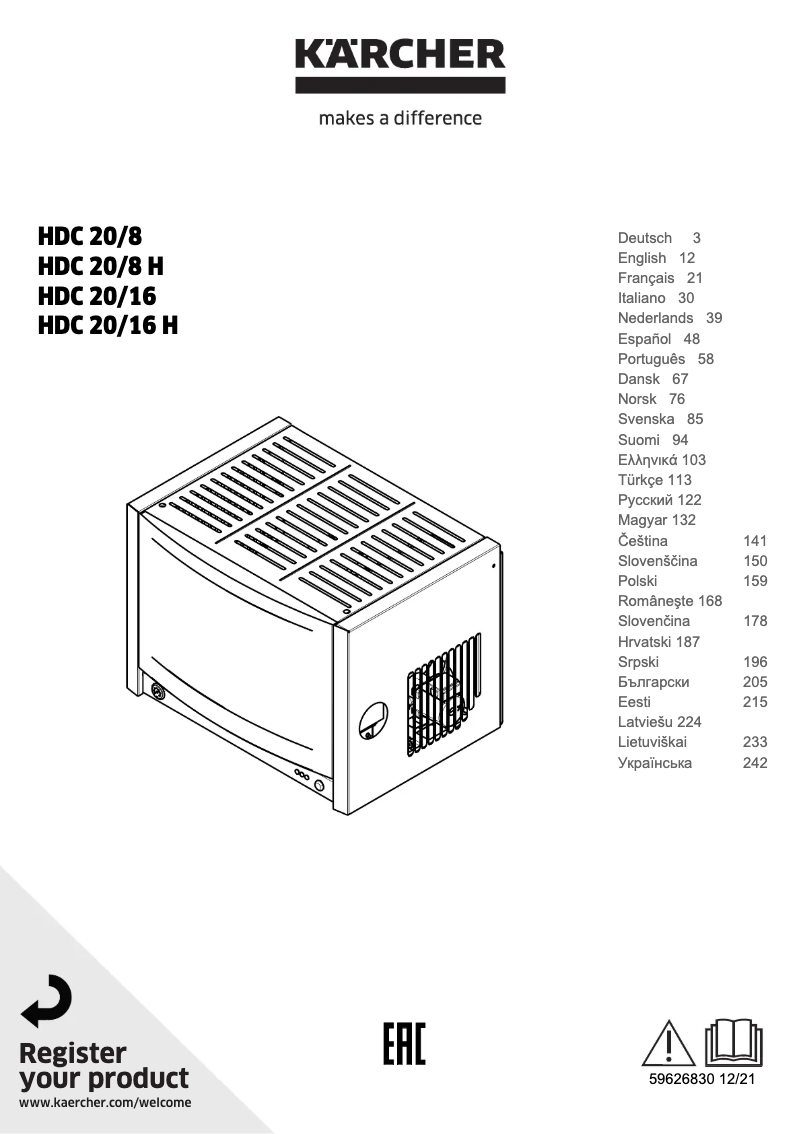 Página 1 del manual Manual de usuario Kärcher HDC Classic