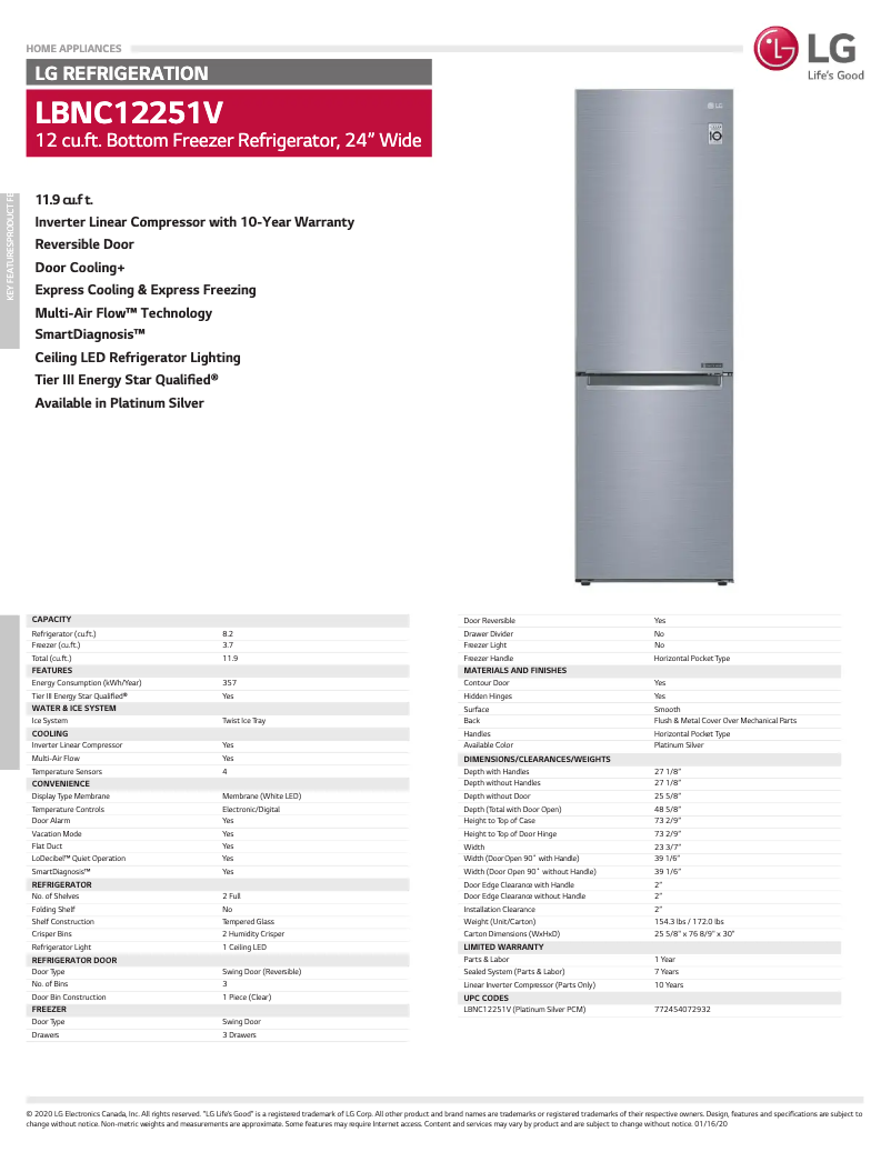 Imagen de la primera página del manual del dispositivo LBNC12251V
