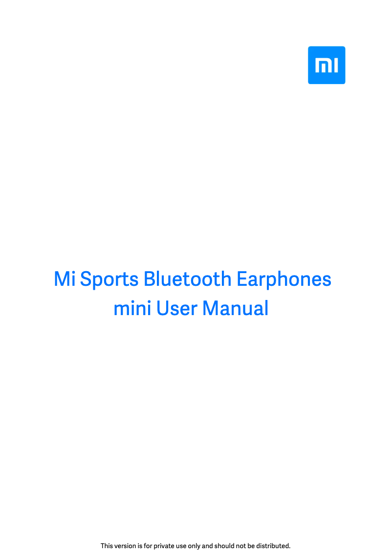 Página 1 del manual Manual de usuario Xiaomi Mi Sports Bluetooth Earphones mini 
