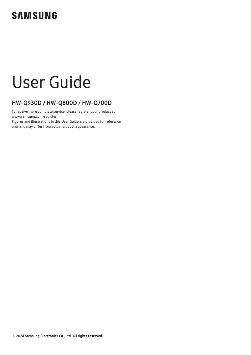 Imagen de la primera página del manual del dispositivo HW-Q930D