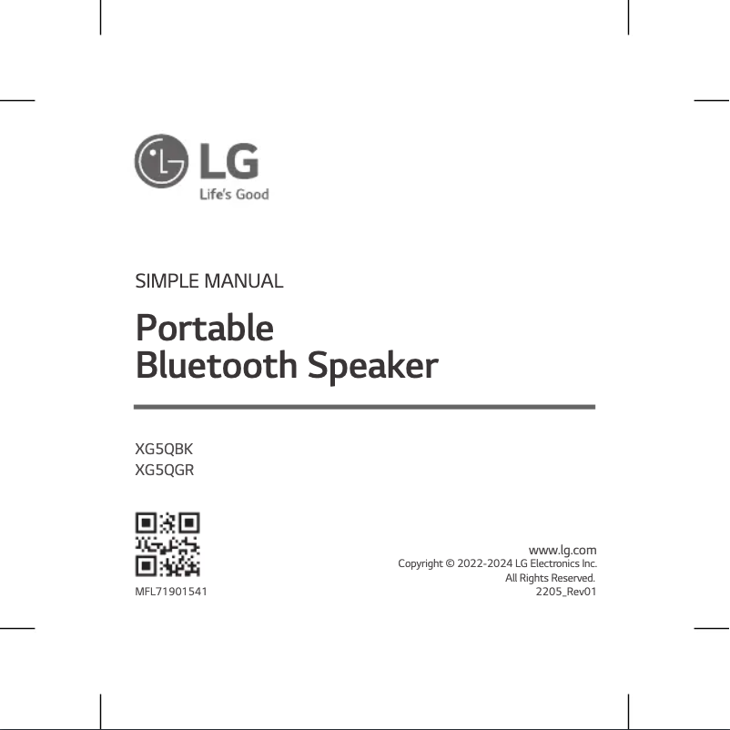 Página nº 1 - Manual de usuario LG XBoom Go XG5Q