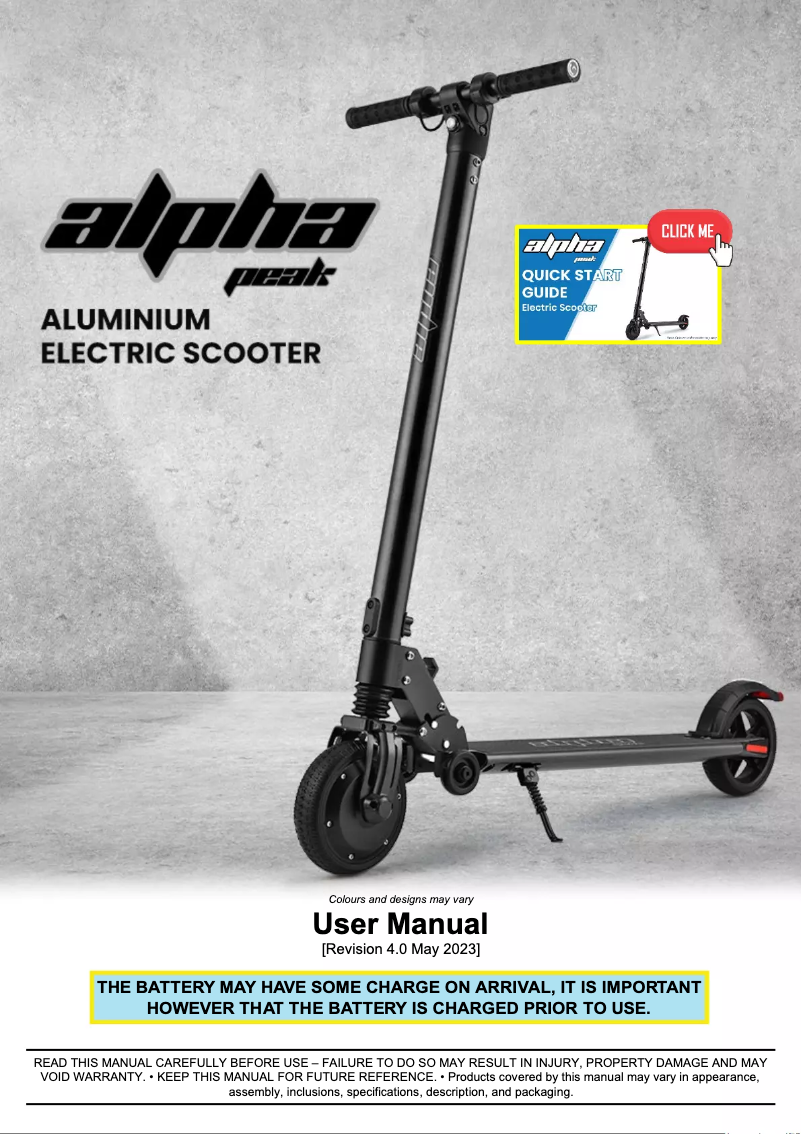 Página 1 del manual Manual de usuario Alpha Peak