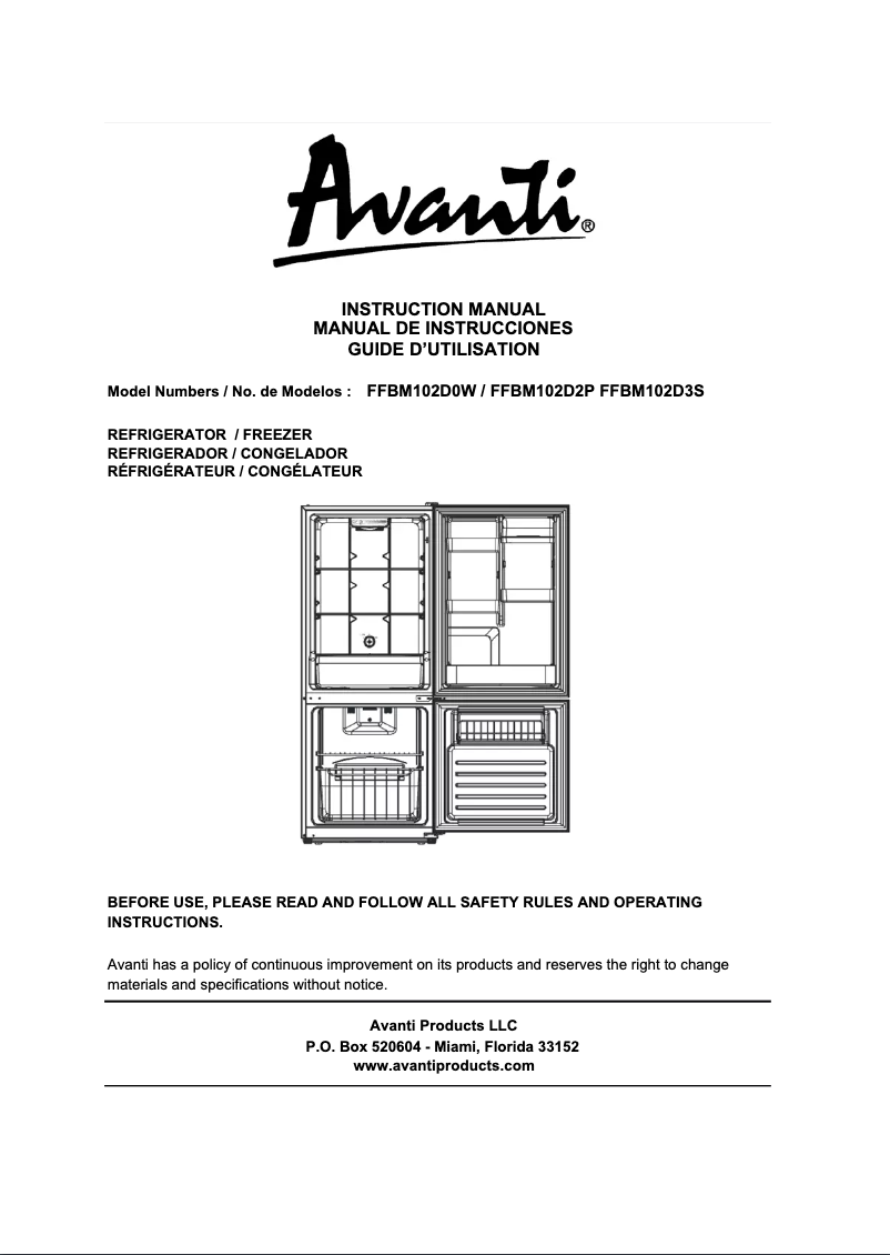 Imagen de la primera página del manual del dispositivo FFBM102D