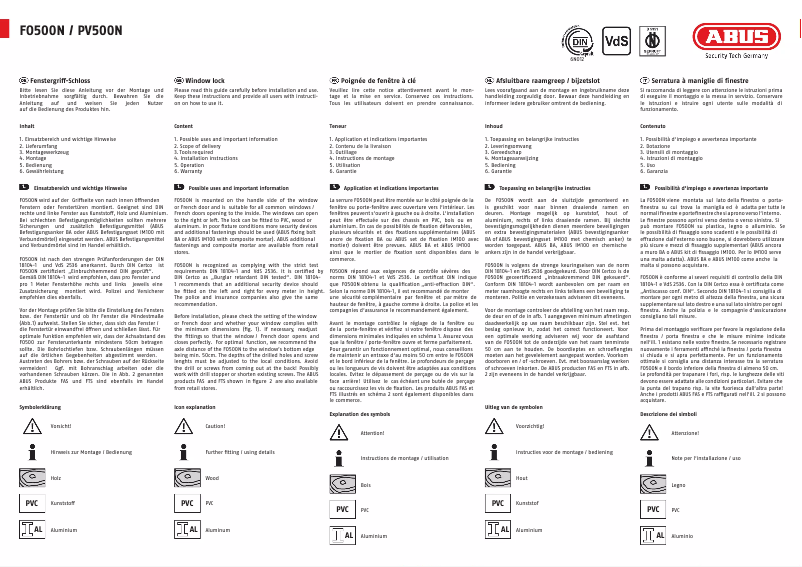 Página 1 del manual Manual de usuario Abus FO500N