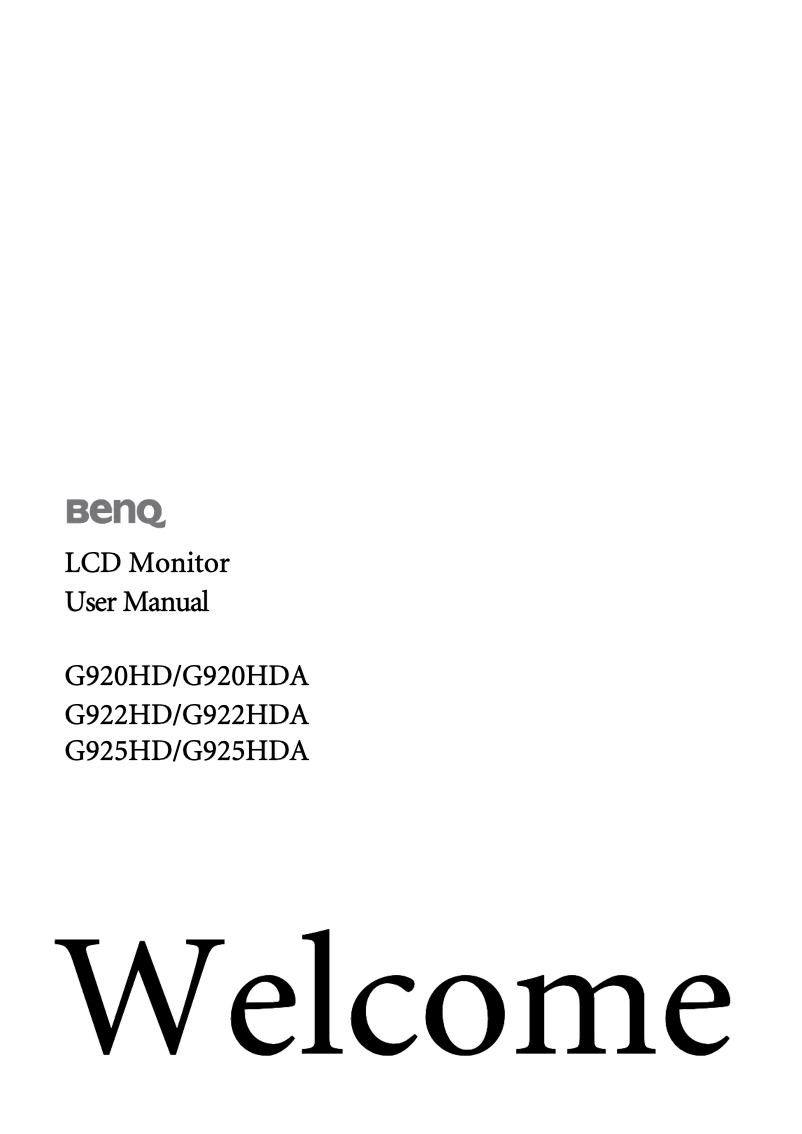 Página 1 del manual Manual de usuario BenQ G920HD