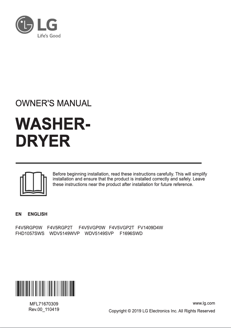 Imagen de la primera página del manual del dispositivo FHD1057SWS