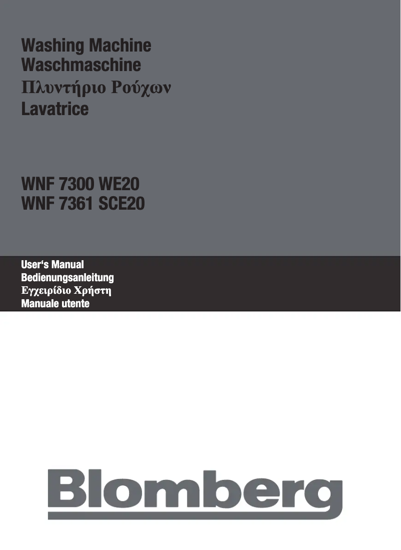 Página 1 del manual Manual de usuario Blomberg WNF 7361 SCE20