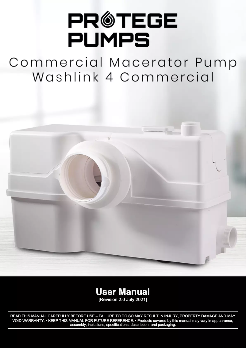 Página 1 del manual Manual de usuario Protege Washlink 4 Commercial