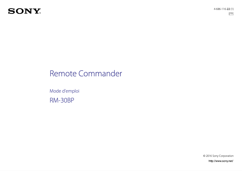 Página nº 1 - Manual de usuario Sony RM-30BP