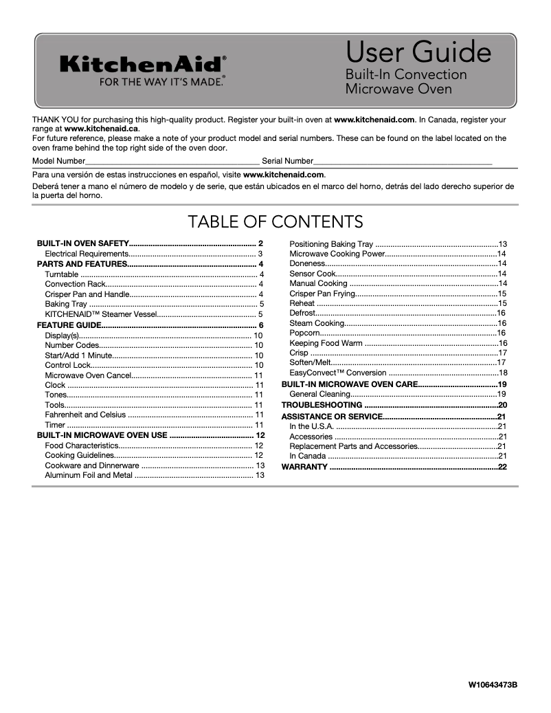 Página 1 del manual Manual de usuario KitchenAid KMBP100EBS