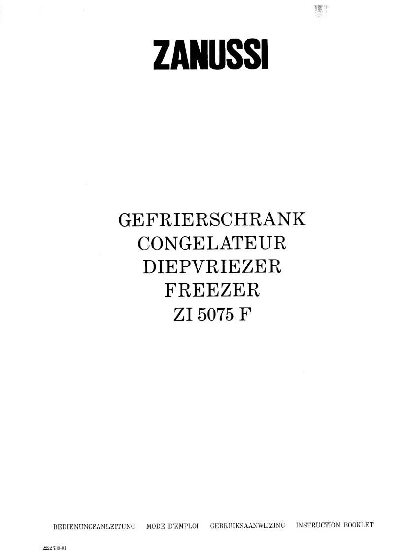 Página nº 1 - Manual de usuario Zanussi ZI 5075