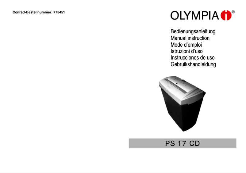Imagen de la primera página del manual del dispositivo PS 17 CD