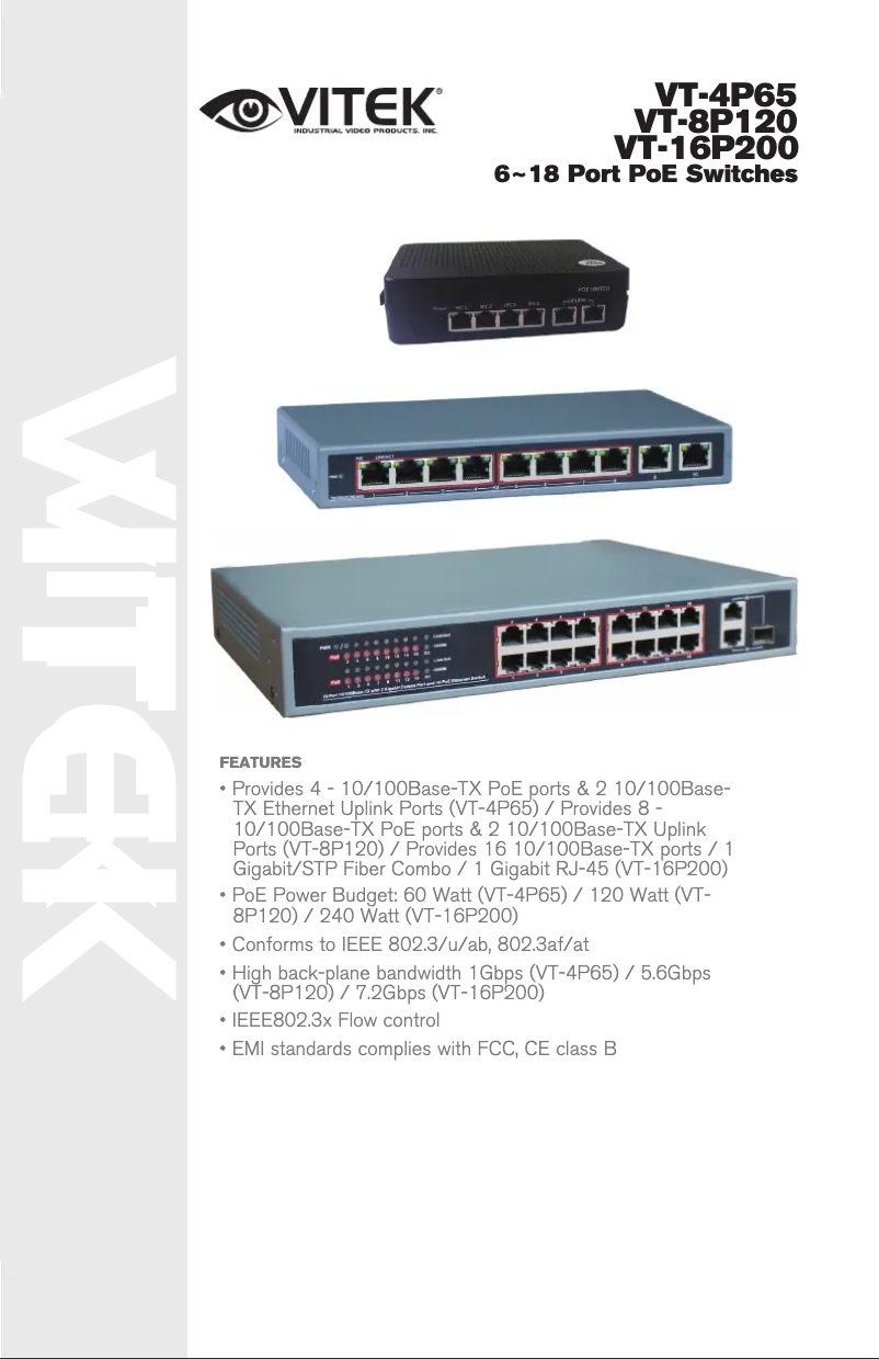 Imagen de la primera página del manual del dispositivo VT-16P200