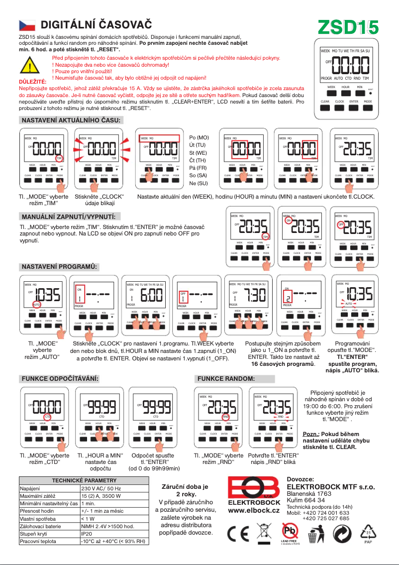 Imagen de la primera página del manual del dispositivo ZSD15