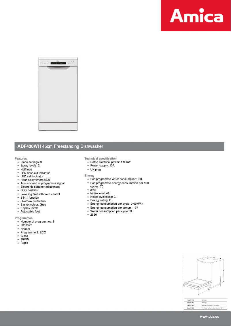 Imagen de la primera página del manual del dispositivo ADF430WH