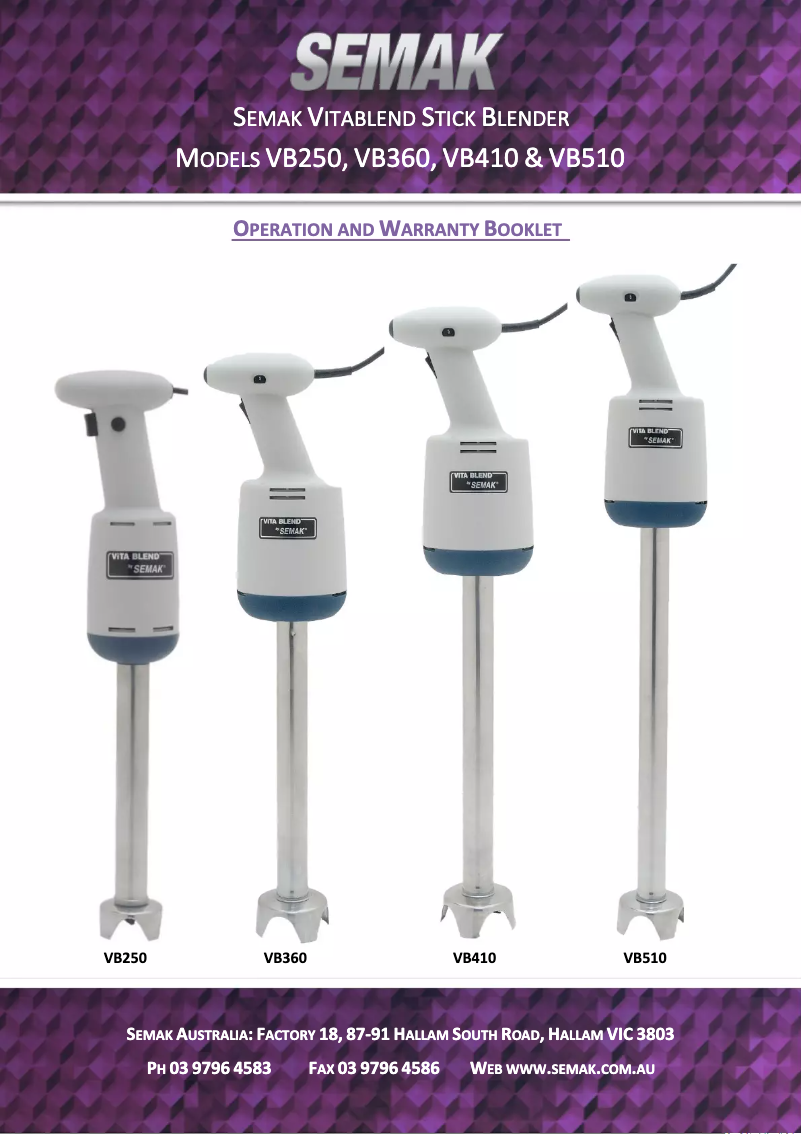 Página 1 del manual Manual de usuario Semak Vitablend VB200