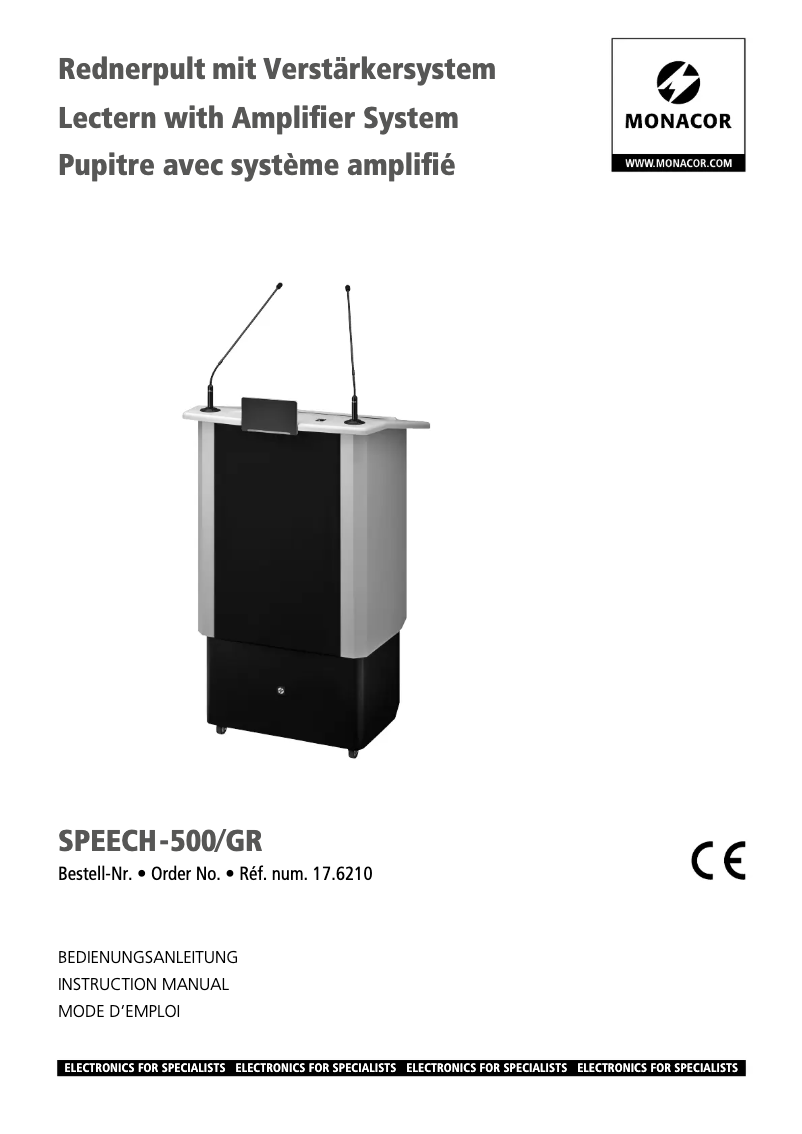 Imagen de la primera página del manual del dispositivo SPEECH-500/GR