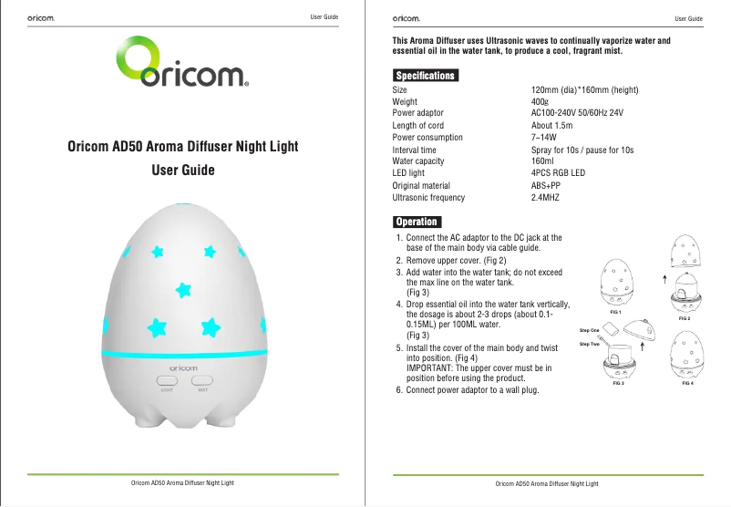Página 1 del manual Manual de usuario Oricom AD50