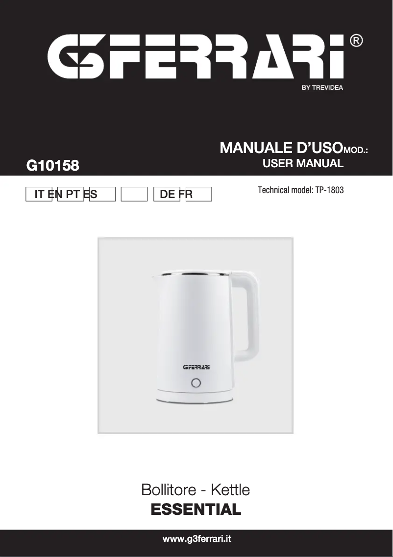 Página nº 1 - Manual de usuario G3 Ferrari Essential G10158