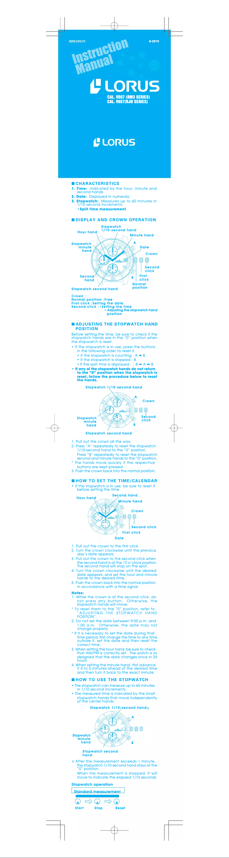 Página 1 del manual Manual de usuario Lorus Dress RM311GX9