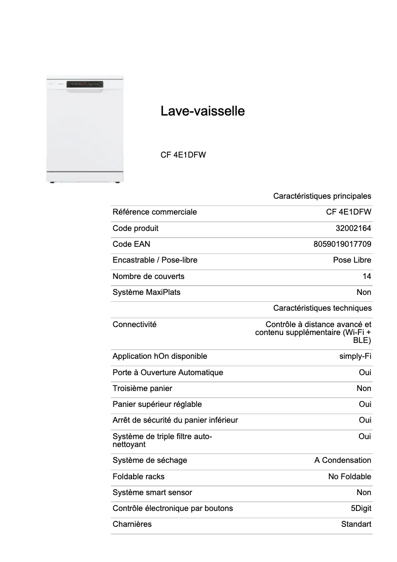 Imagen de la primera página del manual del dispositivo CF 4E1DFW
