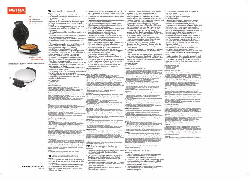 Página nº 1 - Manual de usuario Petra Electric WA 22.45