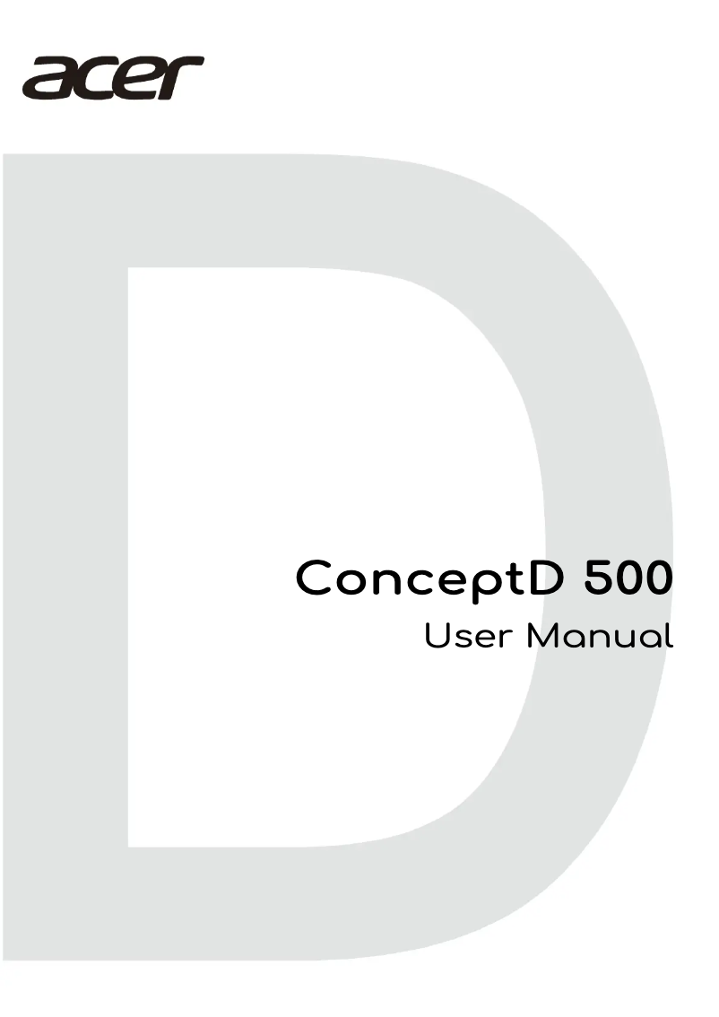 Página nº 1 - Manual de usuario Acer ConceptD 500