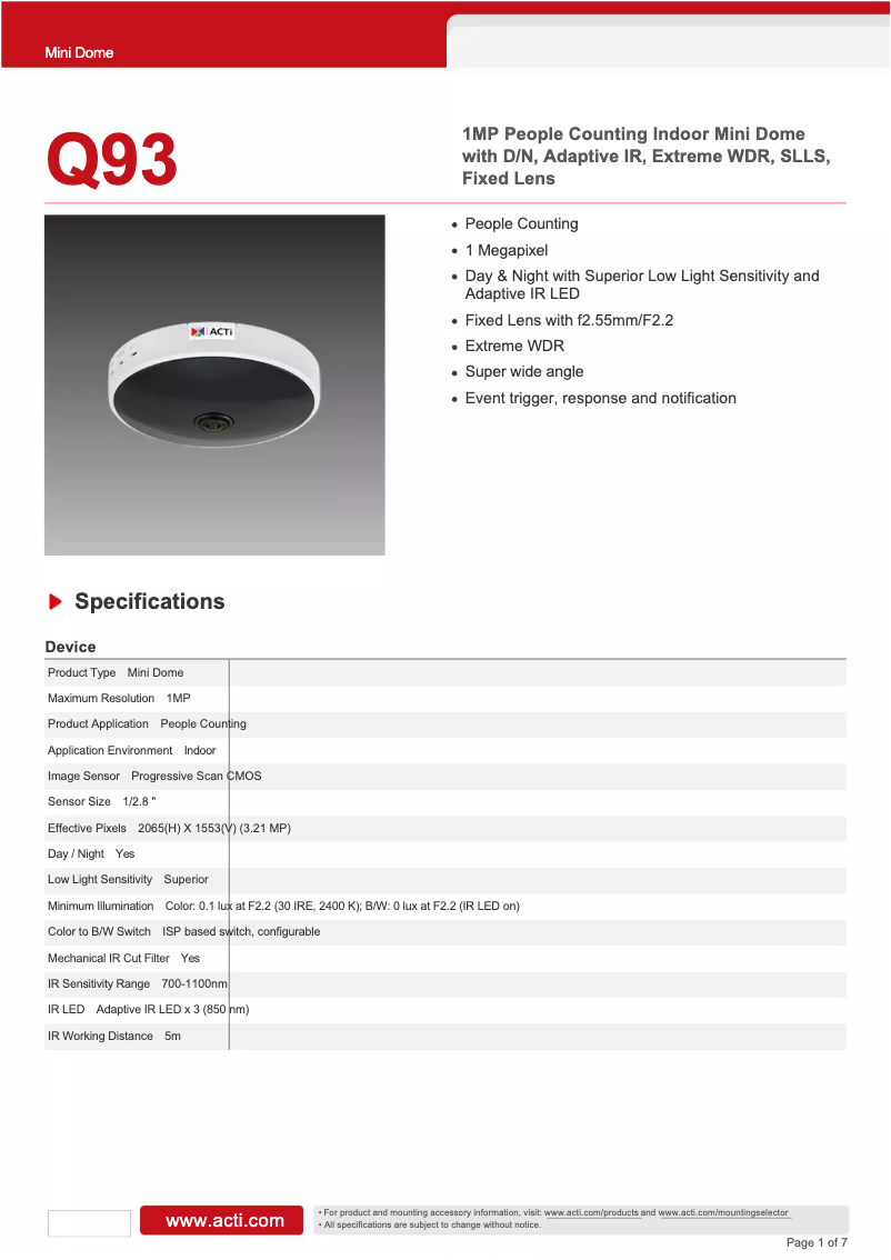 Imagen de la primera página del manual del dispositivo Q93