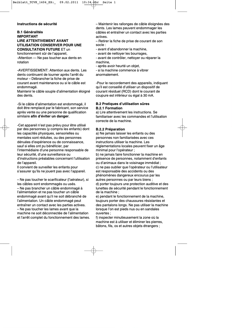 Imagen de la primera página del manual del dispositivo TCVK 1404