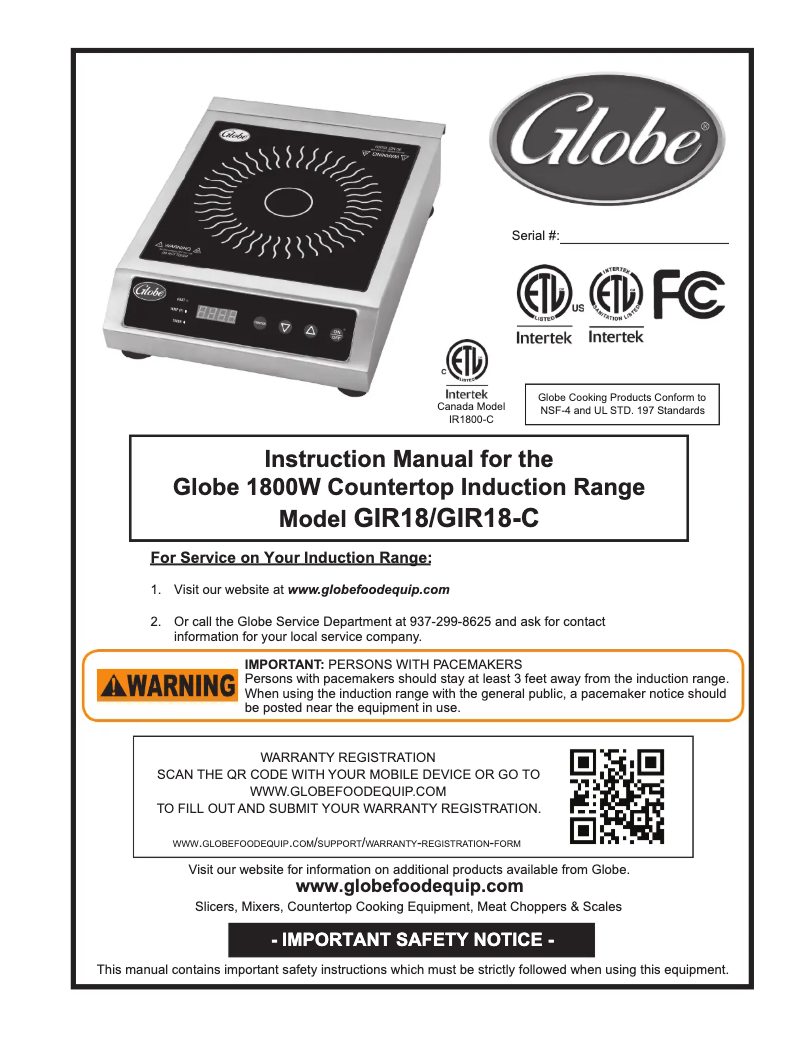 Página 1 del manual Manual de usuario Globe GIR18