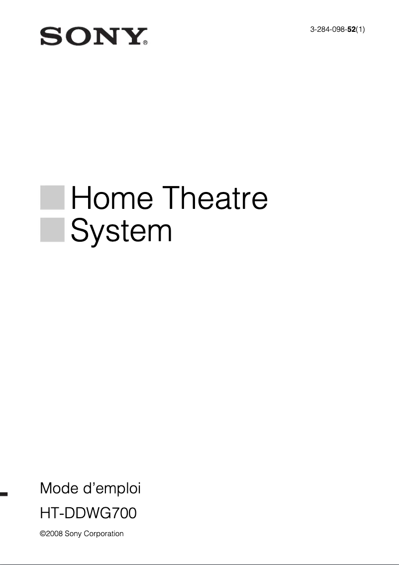 Imagen de la primera página del manual del dispositivo HT-DDWG700