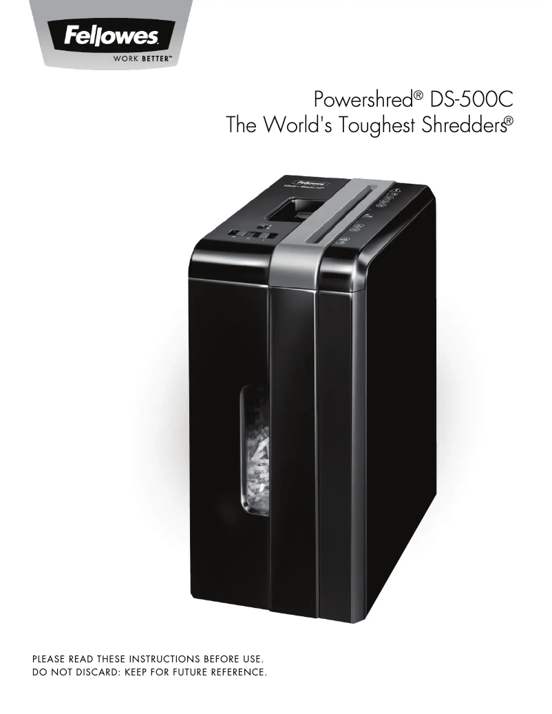 Página 1 del manual Manual de usuario Fellowes Powershred DS-500C