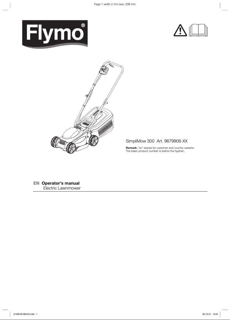 Imagen de la primera página del manual del dispositivo SimpliMow 300