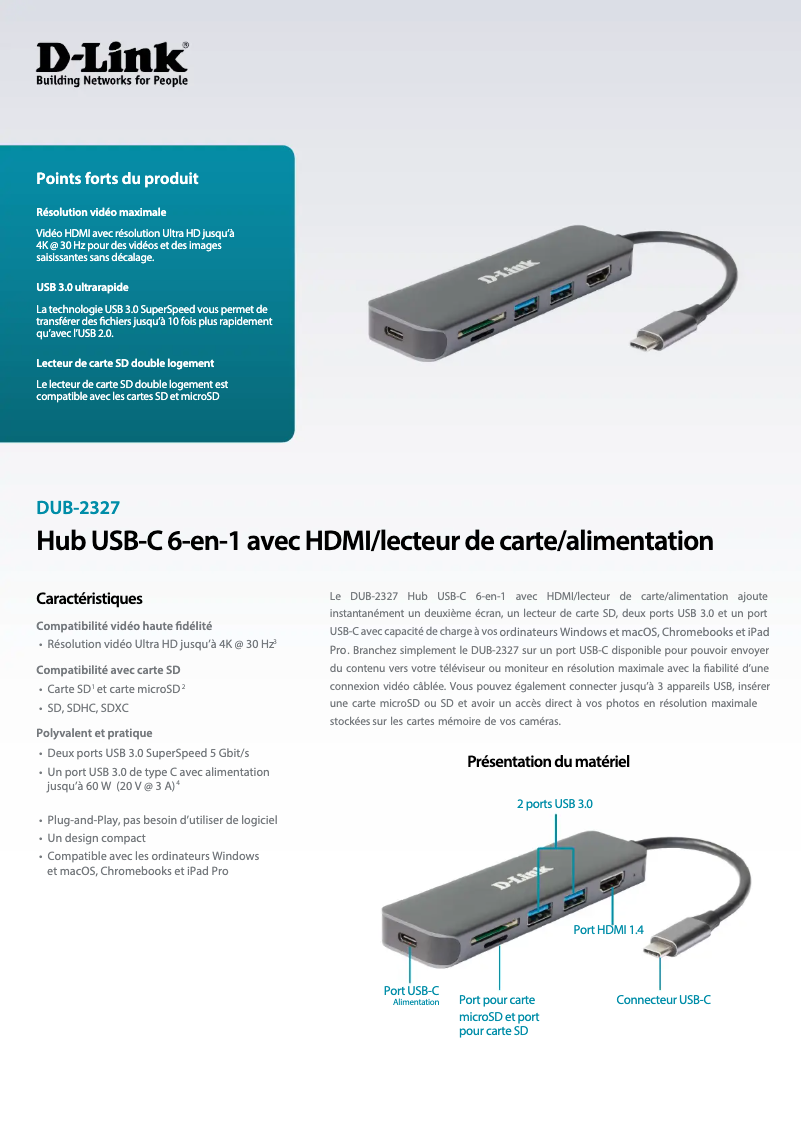 Imagen de la primera página del manual del dispositivo DUB-2327