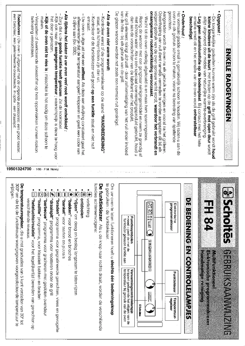 Página 1 del manual Manual de usuario Scholtès FH 84