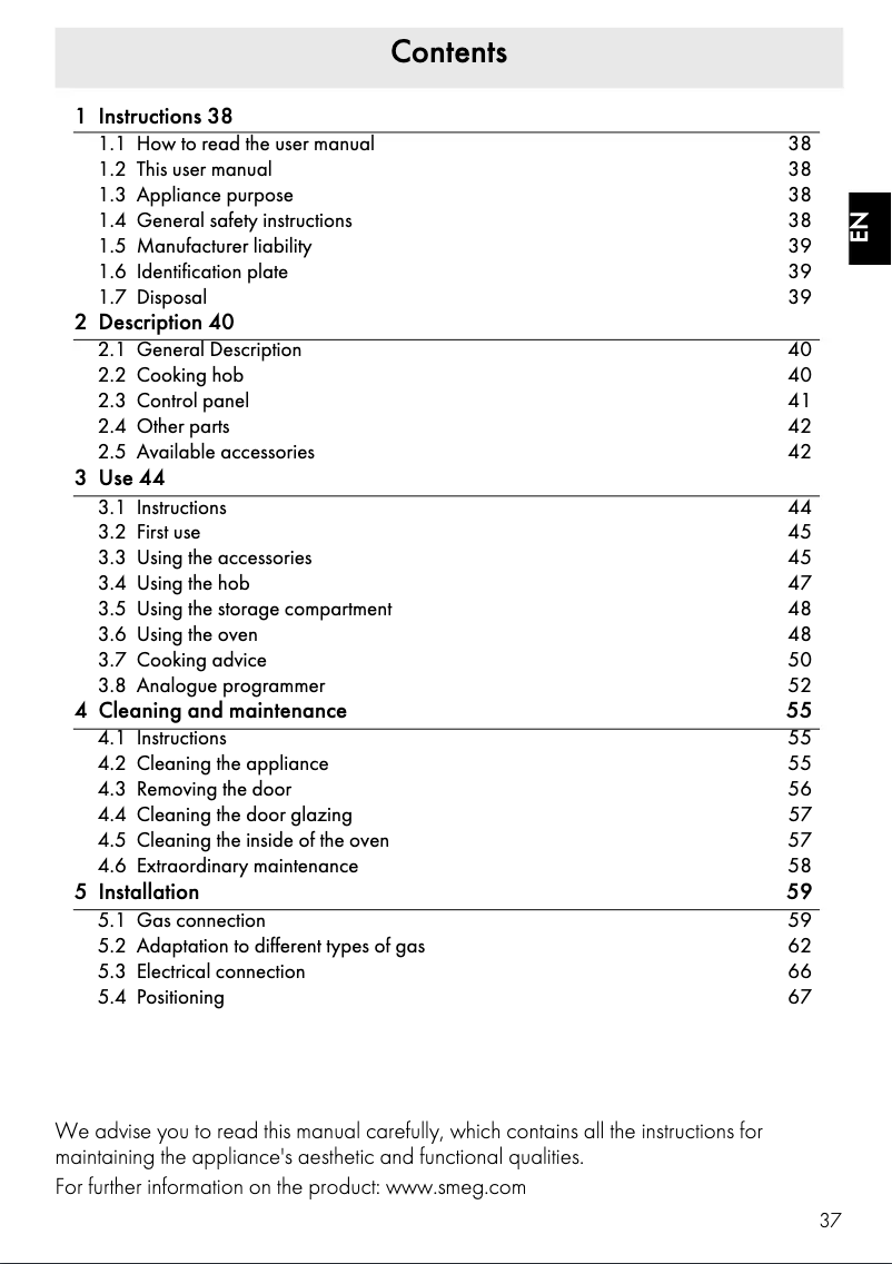 Página 1 del manual Manual de usuario Smeg CC9GPX