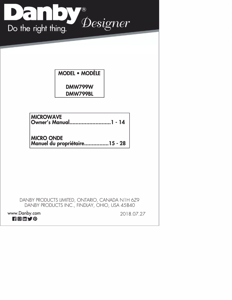 Imagen de la primera página del manual del dispositivo DMW799W