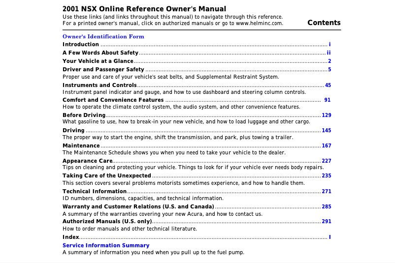 Imagen de la primera página del manual del dispositivo NSX (2001)