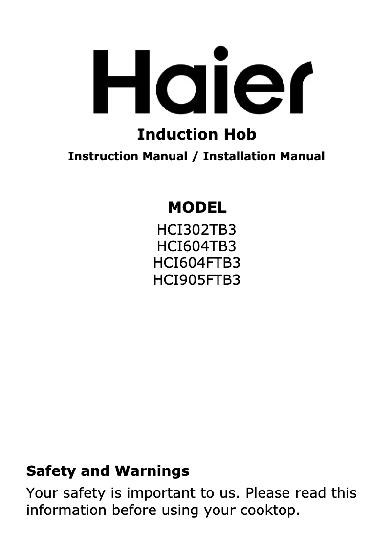 Imagen de la primera página del manual del dispositivo HCI302TB3