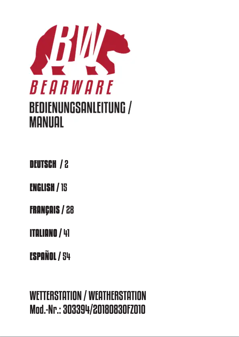 Imagen de la primera página del manual del dispositivo 303394