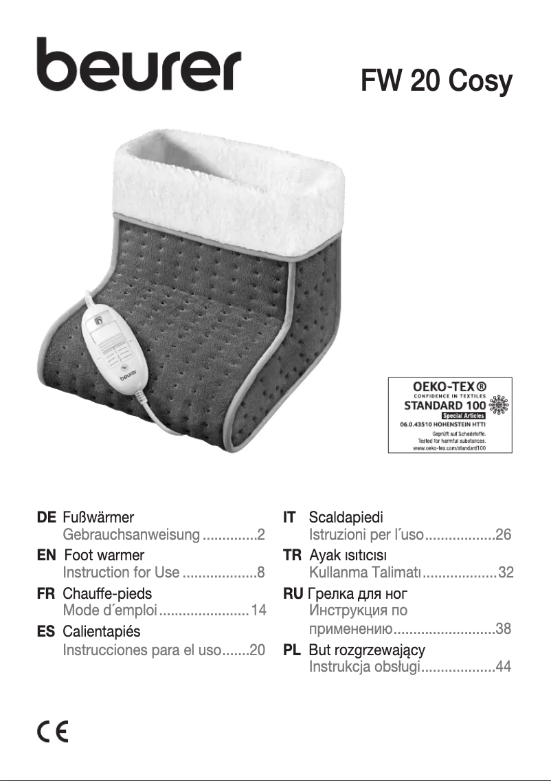 Imagen de la primera página del manual del dispositivo FW 20