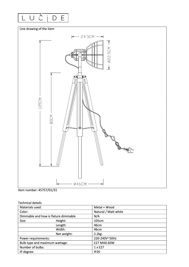 Página 1 del manual Manual de usuario Lucide Joshua 45757/01/31