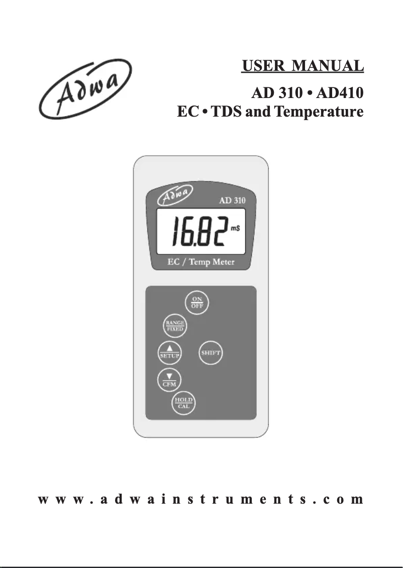 Imagen de la primera página del manual del dispositivo AD410