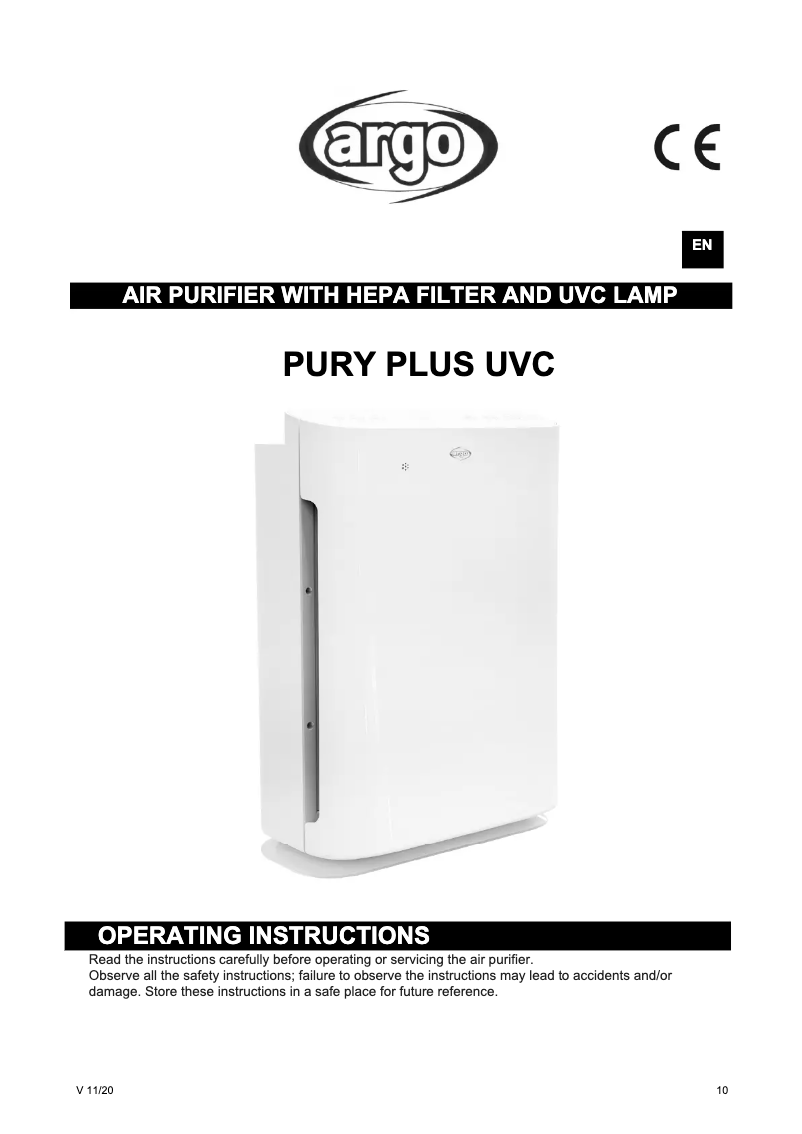 Página 1 del manual Manual de usuario Argoclima Pury Plus UVC