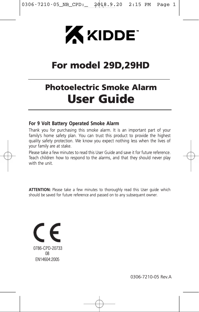 Imagen de la primera página del manual del dispositivo 29D